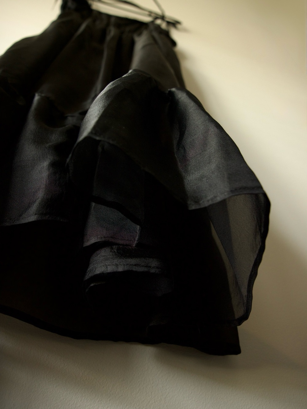 wild fable Black Sheer Tiered Midi Dress with Tie Straps and Ruffle Hem - Picture 12 of 13